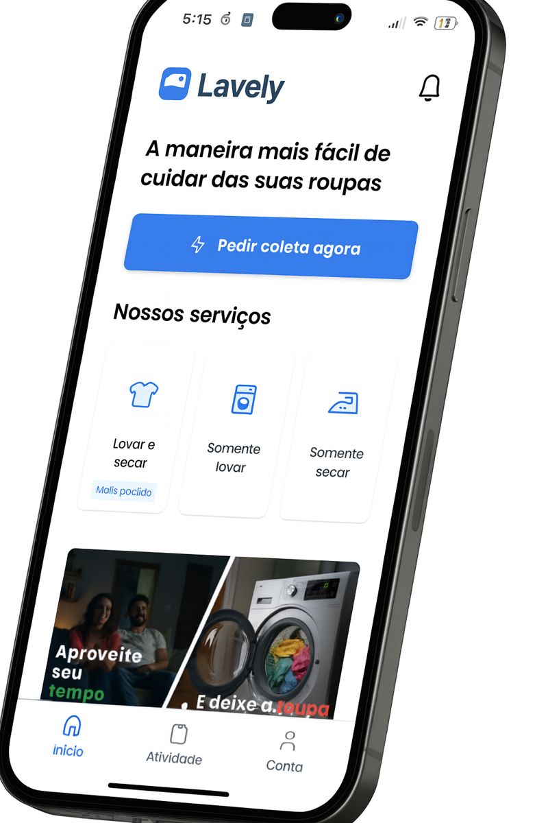 Happy person receiving laundry delivery at home